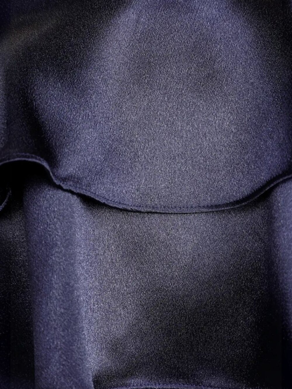 Lulus Pure Happiness Navy Blue Satin Off-the-Shoulder Maxi Dress NWT - Picture 5 of 9